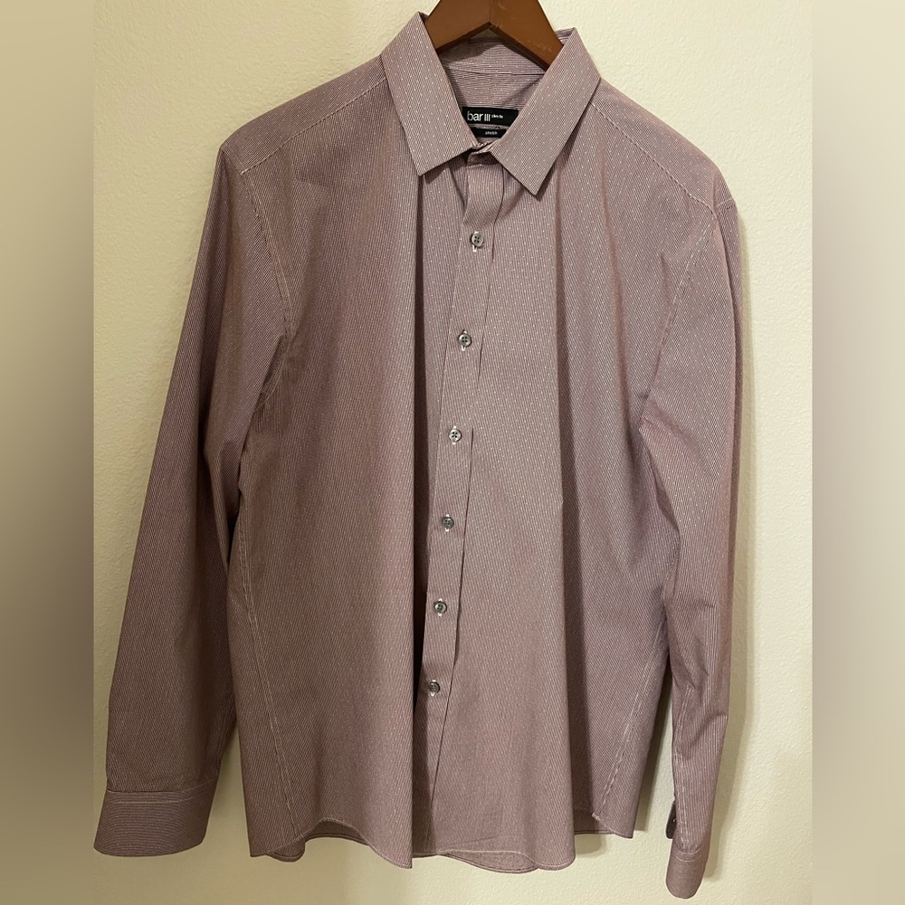 Bar III Men's Burgundy Dress Shirt